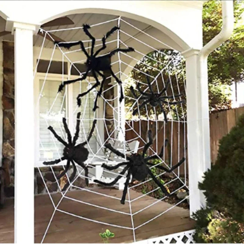 🕷️ Giant Plush Black Spider – Creepy Halloween Decor 👻