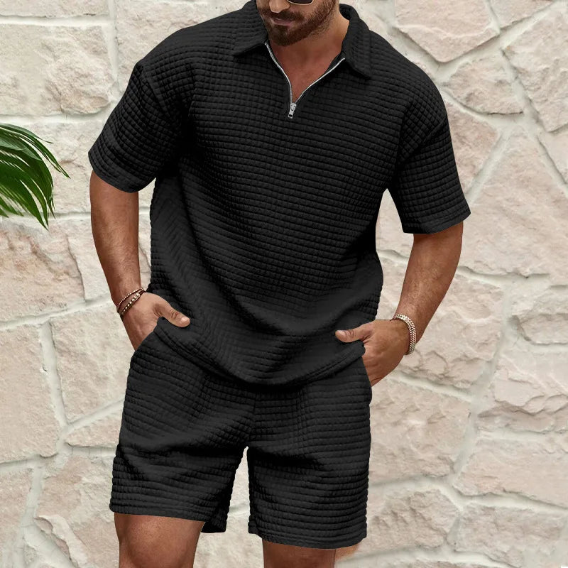 🩳 Men’s Plaid Short Sleeve & Shorts Set – 2024 Summer Trend Casual Outfit
